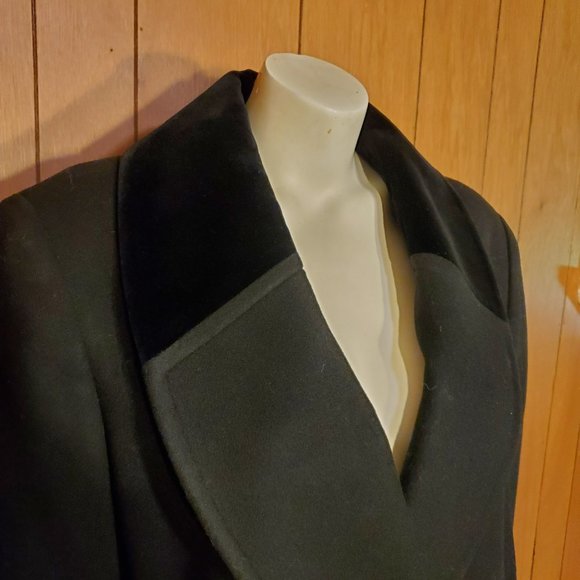 NWT Vintage Jones New York Crushed Velvet Wool Trench Coat Women's Size 14 - Picture 5 of 12